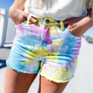 Judy Blue High Waist Tie Dye‎ Swirl Cut Off Shorts Size Small